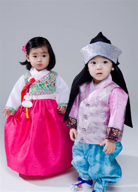 Child Embroidered Korean Traditional Dress Ethnic Minorities Girl