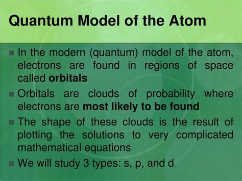 Ppt Quantum Model Of The Atom Powerpoint Presentation Free Download