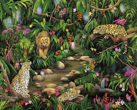 Exotic Jungle Painting By Betty Lou Pixels