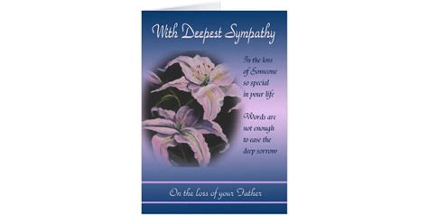 Loss Of Father With Deepest Sympathy Card Zazzle