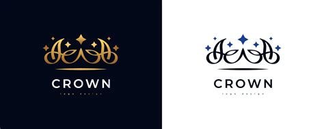 Luxury Golden Crown Logo Design Royal King Or Queen Crown Logo Or Icon