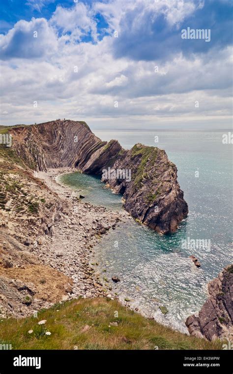 The Folded Strata Layers Known As The Lulworth Crumple At Stair Hole On