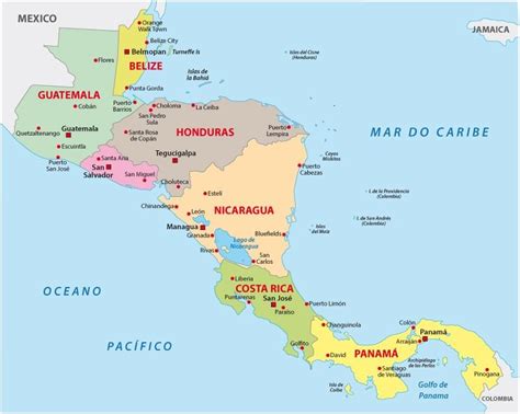 Mapa Politico De America Central