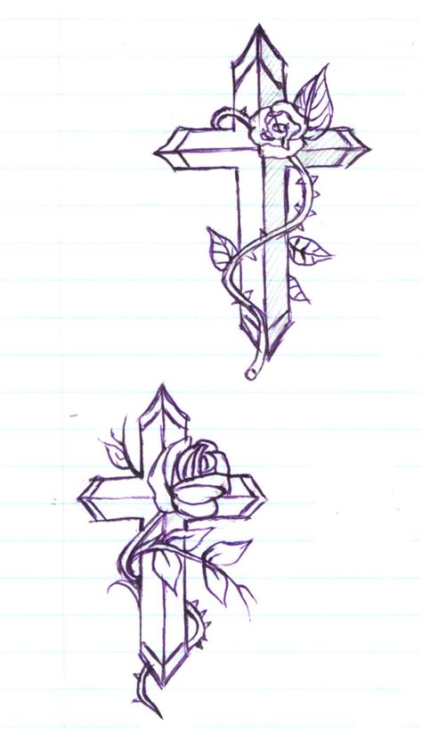 Cross With Flowers Drawing At Getdrawings Free Download