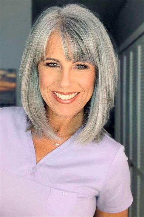 Top 30 Bangs Hairstyles For A Chic Look In 2023 Grey Hair With Bangs Gray Hair Cuts Grey Hair