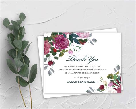 Sympathy Acknowledgement Cards Funeral Thank You And Bereavement Notes