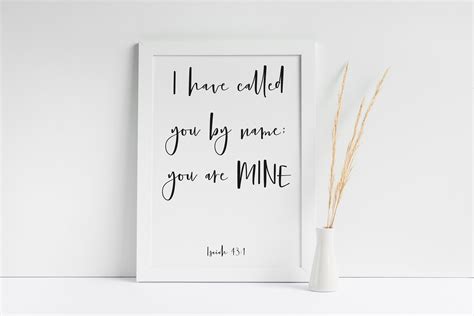 I Have Called You By Name You Are Mine Isaiah 431 Etsy Australia