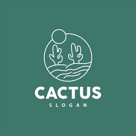 Premium Vector Cactus Logo Desert Green Plant Vector Simple Design