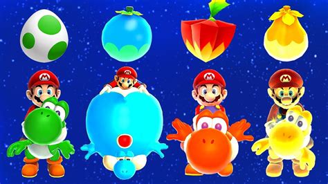 Super Mario Galaxy 2 All Yoshi Power Ups Youtube