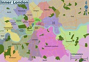 Mappa e cartina dei 32 zone (boroughs) e quartieri di Londra
