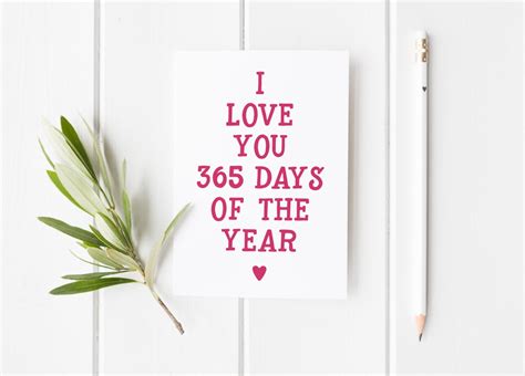 I Love You 365 Days Year Valentines Day Card Simple Etsy