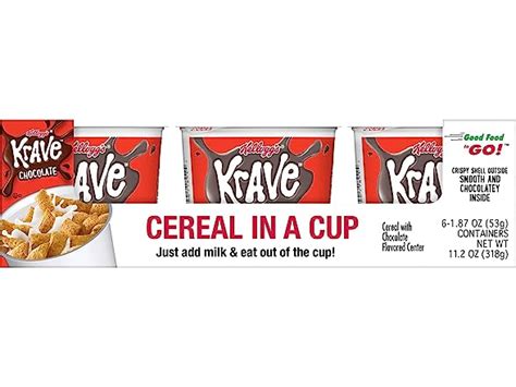6pk Kellogg S Krave Chocolate Cereal Cups