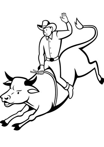 Pbr coloring pages are a fun way for kids of all ages to develop creativity, focus, motor skills and color recognition. Rodeo Bull Rider coloring page | Free Printable Coloring Pages