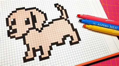 Handmade Pixel Art How To Draw A Cute Puppy Pixelart Youtube