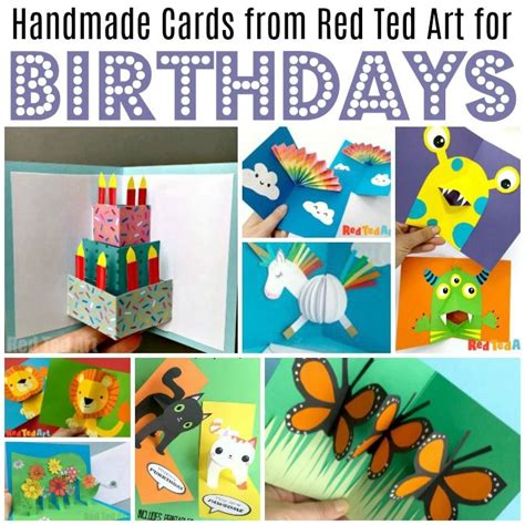 Cute And Easy 3d Homemade Birthday Cards For Kids Red Ted Art Kids
