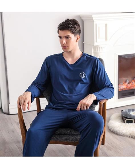 Pajamas Sleeping Suits For Men Fashion Men Sleepwear Modal Classy
