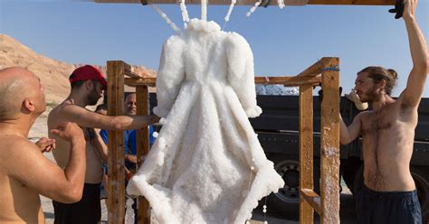An Artists Salt Crystal Gown Created Deep Under The Dead Sea The
