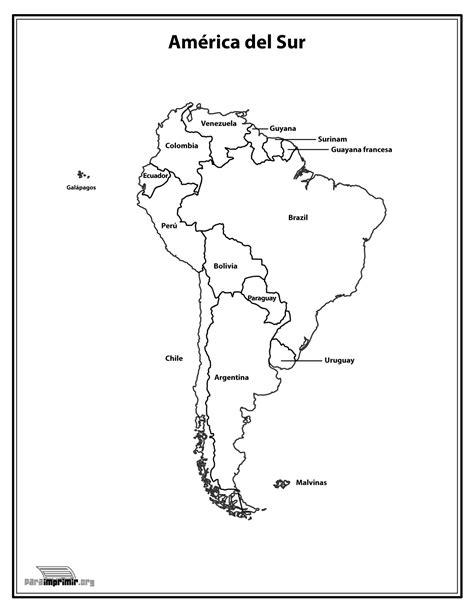 Mapa De Sudamerica Para Colorear Imagui
