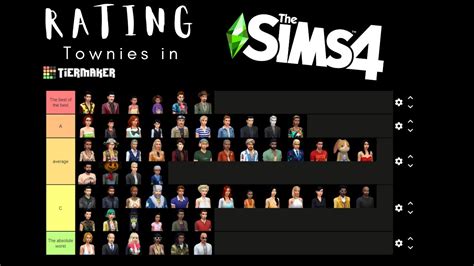 Rating Townies In The Sims 4 On A Tier List Youtube