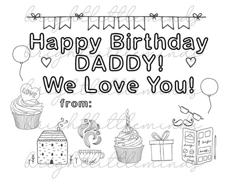 Printable Happy Birthday Dad Coloring Pages Updated 2022 Happy