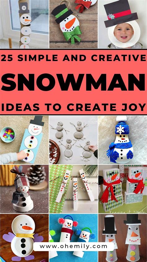25 Creative Diy Snowman Craft Ideas Artofit