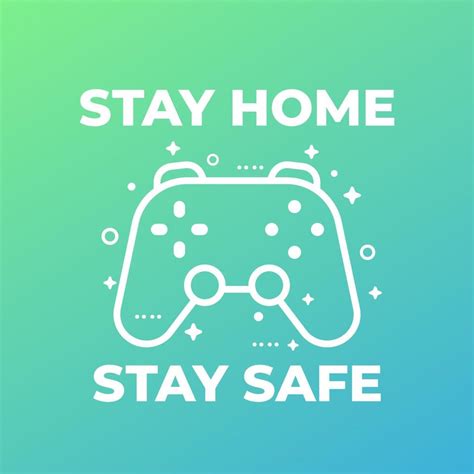 Stay Home Stay Safe Vector Poster With Gamepad 3108369 Vector Art At