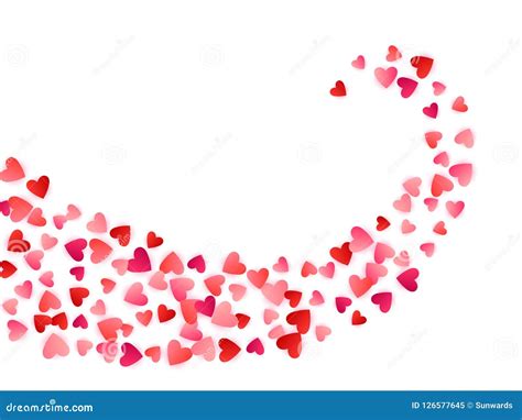 Red Flying Hearts Bright Love Passion Vector Background Stock Vector