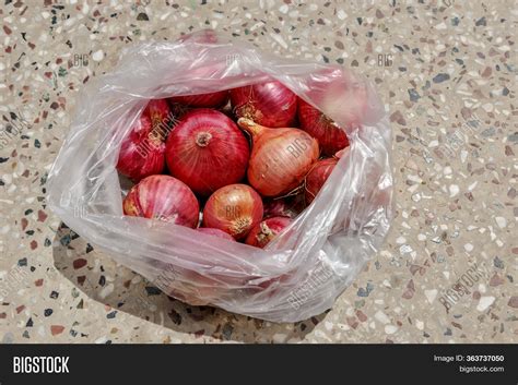 Red Onions Plastic Bag Image And Photo Free Trial Bigstock