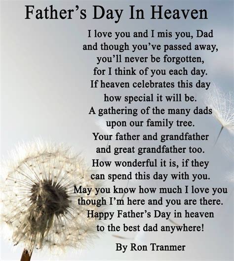 A Dandelion With The Words Fathers Day In Heaven