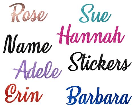 Glitter Name Decals Sparkling Name Stickers Custom Name Etsy Uk