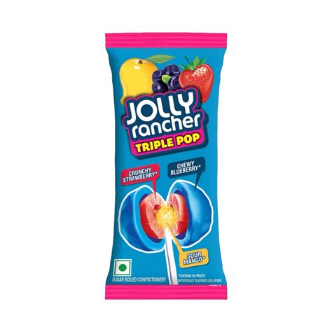 Jolly Rancher Triple Pop Lollipop Blueberry 14g India Usa Bites