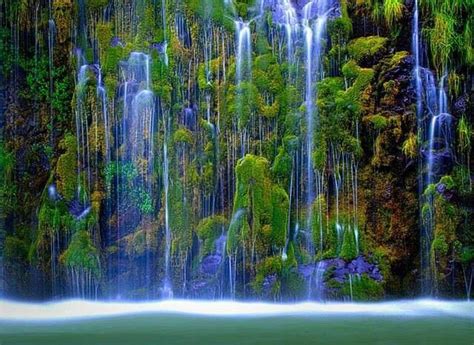 Amazing Mossbrae Falls A Waterfall Flowing Into The Sacramento River