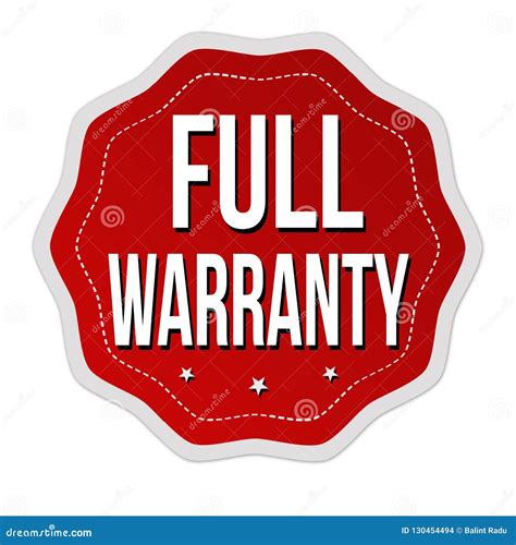 Full Warranty Label Or Sticker Stock Vector Illustration Of Assurance
