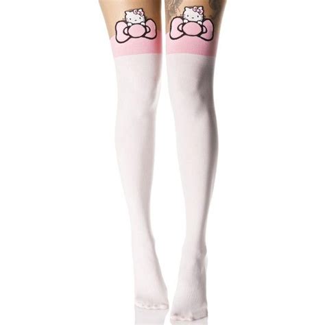 Hello Kitty Peek A Bow Tights 15 Liked On Polyvore Featuring Intimates Hosiery Tights Leg
