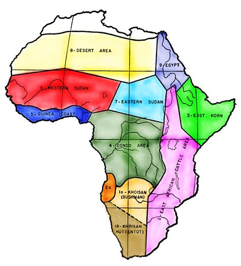Cultural Areas Of Africa By Herskovits Africa Map World Geography Africa