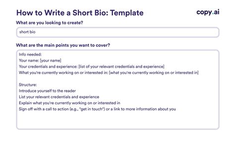 Short Bio Templates How To Write And Examples