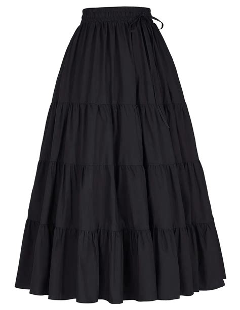 Bp Women S Solid Black Color Wide Hem Cotton Maxi Skirt Long Skirt Bp000207 Buy Cotton Long