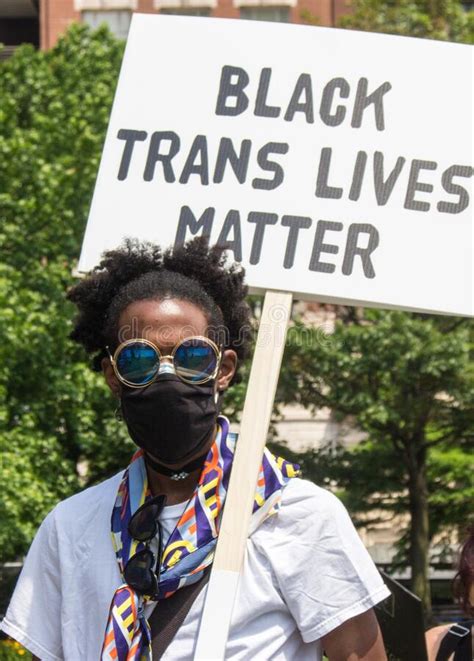 Black Trans Lives Matter Sign At A Protest In Downtown Columbus Ohio