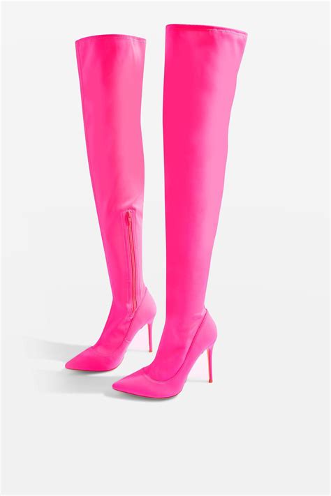 Topshop Bellini High Heel Point Sock Boots In Pink Lyst