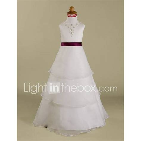 Lanting Bride ® A Line Princess Floor Length Flower Girl Dress
