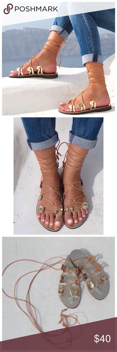Greek Chic Handmades Danae Lace Up Leather Sandals Handmade Sandals Leather Sandals Lace Up