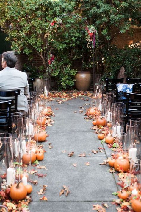 Decorating for a fall theme wedding can be as easy or as complicated as the couple desires. 33 Fall Wedding Aisle Decorations to Blow Your Mind Away ...