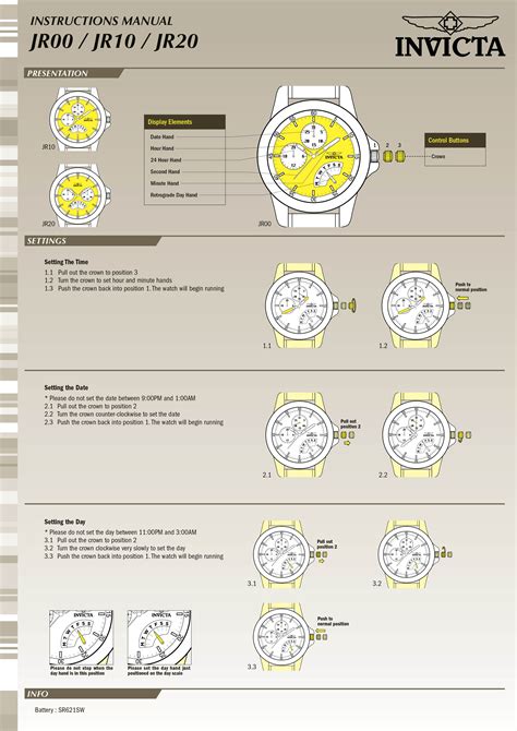 Invicta Watch Battery Replacement Chart