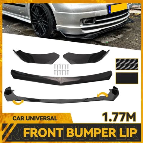 Gloss Black Universal Front Bumper Chin Splitter Spoiler Lip Body Kit Protector Picclick