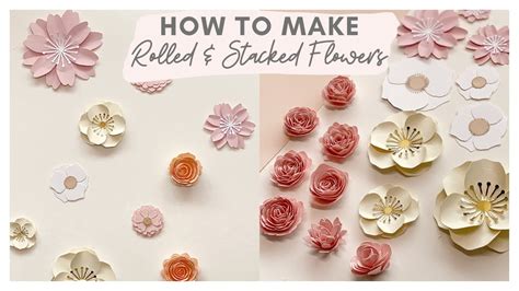 Diy Mini Rolled And Stacked Paper Flowers Easy Cricut Projects Youtube