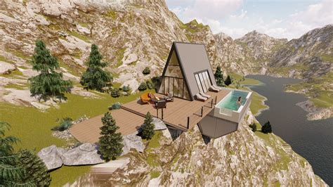 3d Model A Frame Mountain Cabin 3d Model Vr Ar Low Poly Cgtrader