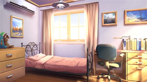 Bedroom House Anime Scenery Background Wallpaper Living