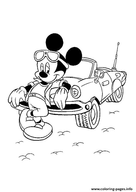 Mickey Mouse Car Coloring Pages