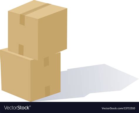 Two Stacked Boxes Royalty Free Vector Image Vectorstock