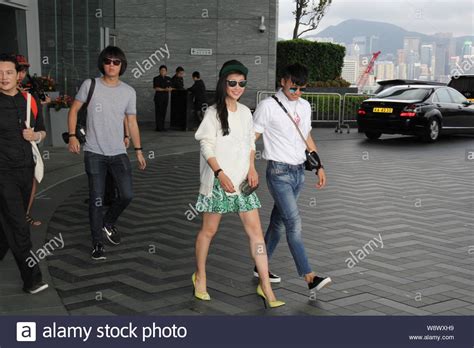 Chinese Actress Li Bingbing Second Right Exits The Ritz Carlton Hong